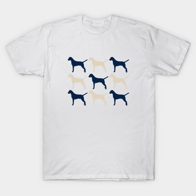 Dalmatian Dogs in Navy blue and Cream T-Shirt by Bridgett3602